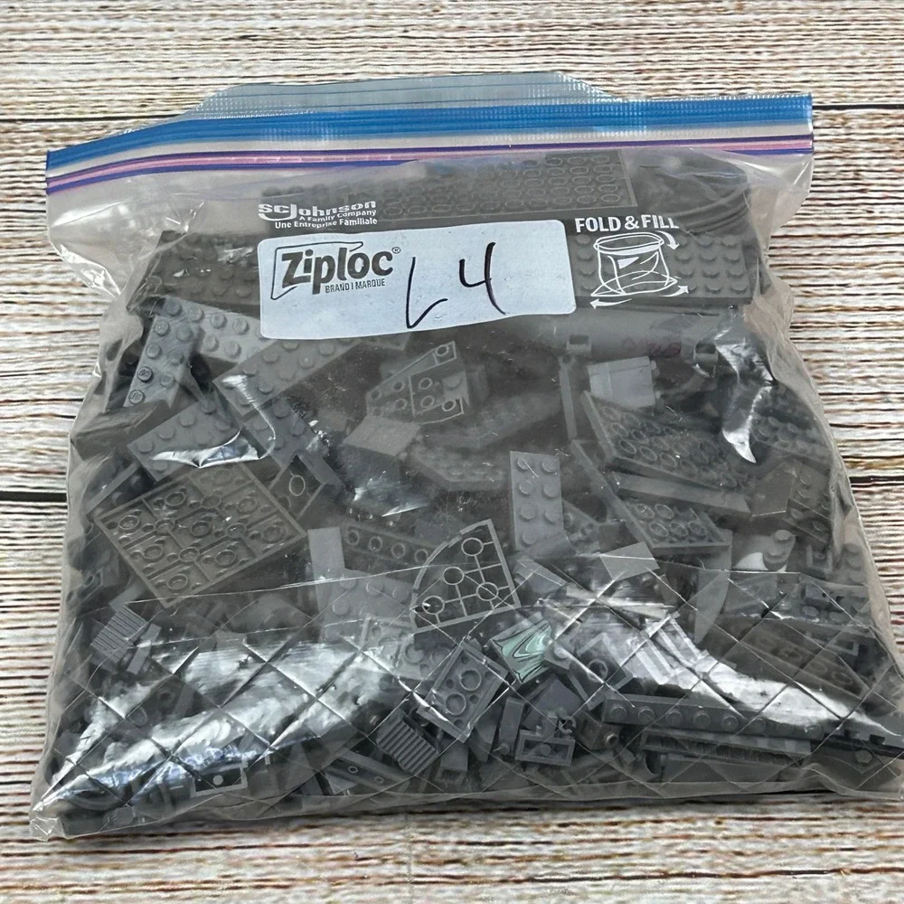 LEGO Bulk Lot 1lb‎ 6oz Gray Bricks Plates Slopes Specialty Pieces Mixed